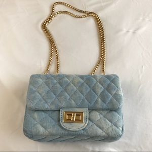 Denim Quilted crossbody NWOT